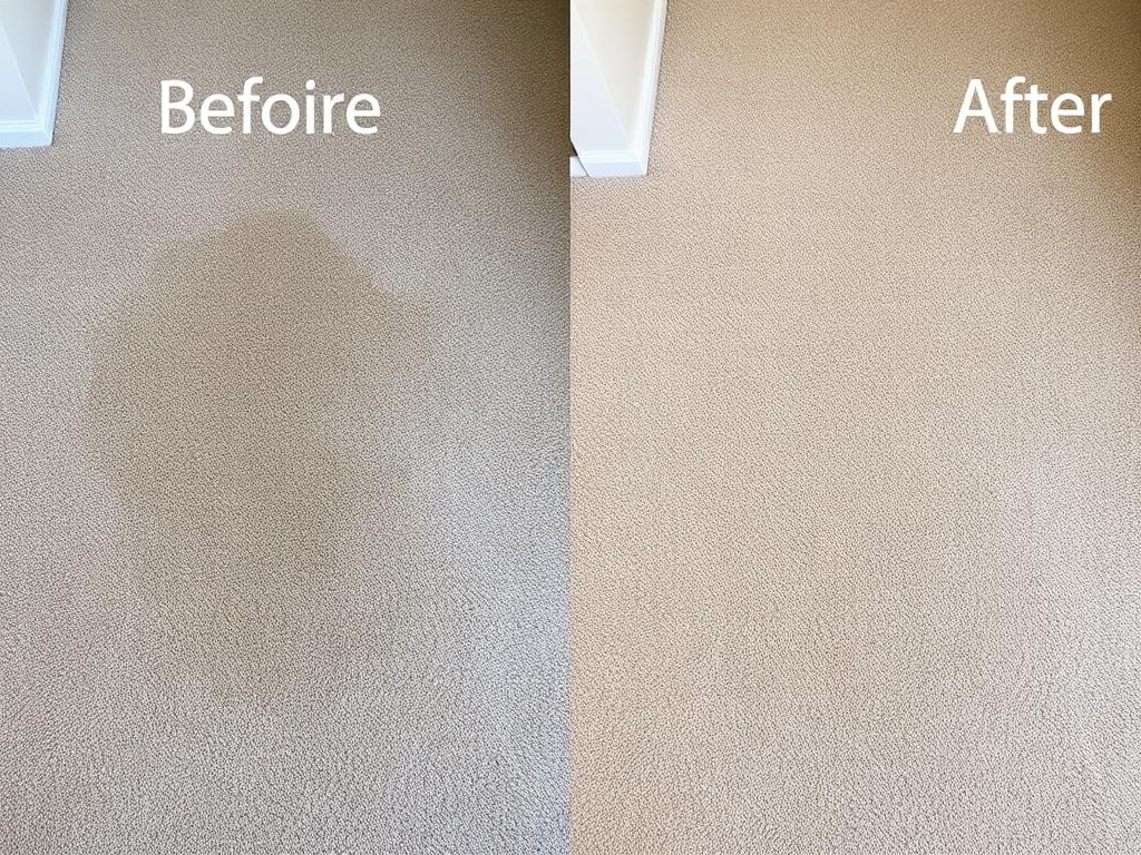 Before and after carpet cleaning results